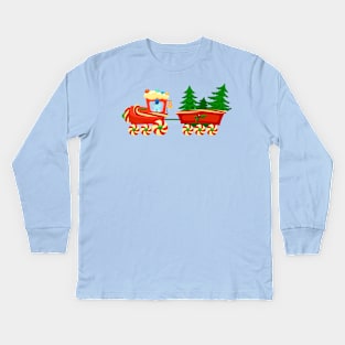 Christmas Train Kids Long Sleeve T-Shirt